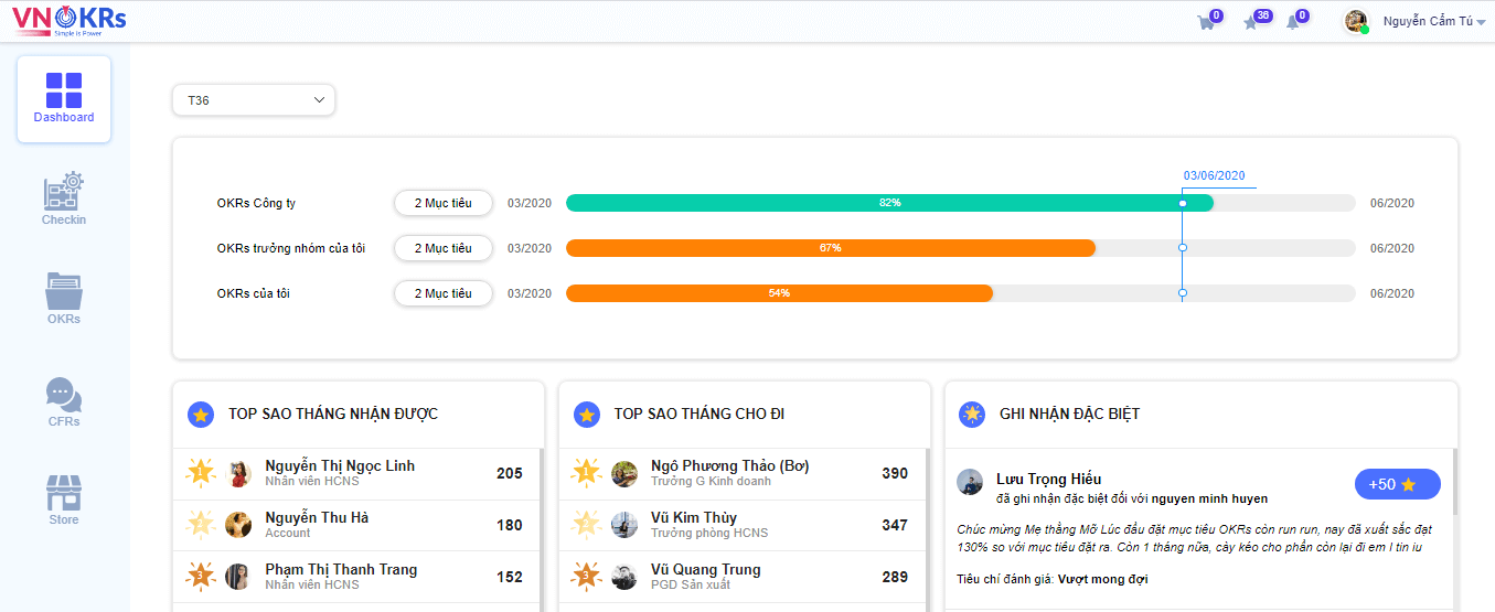 Phần mềm giúp theo dõi tính cam kết trong OKRs